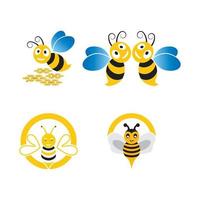 illustration d'icône vectorielle logo abeille vecteur