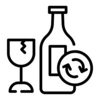 une icône de vecteur de doodle de recyclage de verre