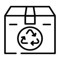 une icône de vecteur de doodle de boîte de recyclage