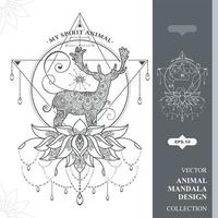 ma conception animale spirituelle, mandala animal vecteur