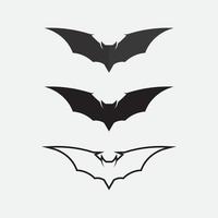 chauve-souris logo animal et vecteur ensemble, ailes, noir, halloween, vampire, gothique, illustration, conception icône chauve-souris