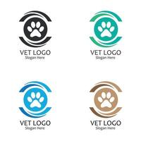 ensemble de logos vétérinaires avec empreinte de chien vecteur