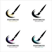 collection de logos de silhouettes de brosse avec des touches colorées vecteur