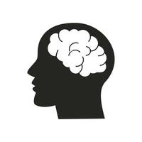 illustration d'icône de cerveau de tête humaine. des conceptions vectorielles adaptées aux sites Web, aux applications et plus encore. vecteur