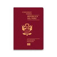 passeport du pérou. modèle d'identification de citoyen. vecteur