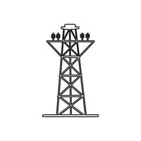 illustration du logo vectoriel de l'icône de la tour de transmission électrique. adapté à la conception web, au logo, à l'application.