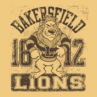 conception de t-shirt de lions de Bakersfield. peut être utilisé pour l'impression de t-shirt, l'impression de tasse, les oreillers, la conception d'impression de mode, les vêtements pour enfants, la douche de bébé, les salutations et les cartes postales. conception de t-shirt vecteur