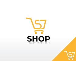 logo de la boutique en ligne. vecteur de conception de logo de magasin heureux