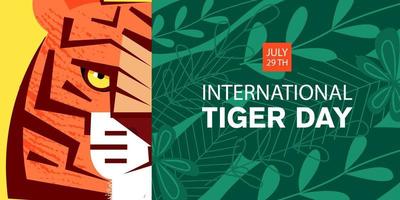 journée internationale du tigre. illustration vectorielle. vecteur