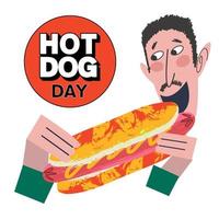 Hot-dog. Fast food. saucisse dans un petit pain. illustration vectorielle. vecteur