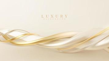 fond de luxe avec élément de ligne de courbe dorée et décoration d'effet de lumière scintillante. vecteur