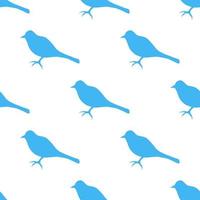 modèle sans couture avec des oiseaux bleus intéressants sur fond blanc pour le tissu, le textile, les vêtements, la nappe et d'autres choses. image vectorielle. vecteur