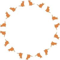 cadre rond avec des chats orange intéressants sur fond blanc. image vectorielle. vecteur