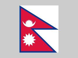 drapeau népalais, couleurs officielles et proportion. illustration vectorielle. vecteur