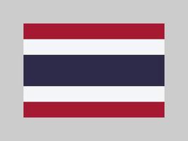 drapeau thaïlandais, couleurs officielles et proportion. illustration vectorielle. vecteur