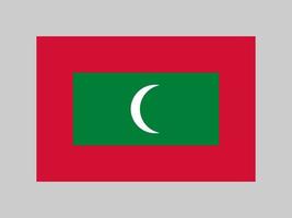 drapeau des maldives, couleurs officielles et proportion. illustration vectorielle. vecteur