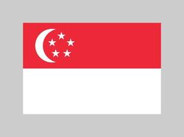 drapeau de singapour, couleurs officielles et proportion. illustration vectorielle. vecteur