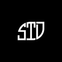 création de logo de lettre std sur fond noir. concept de logo de lettre initiales créatives std. conception de lettre std. vecteur