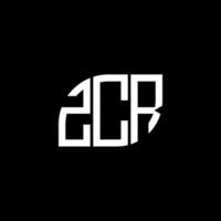 création de logo de lettre zcr sur fond noir. concept de logo de lettre initiales créatives zcr. conception de lettre zcr. vecteur