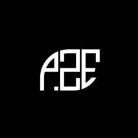 création de logo de lettre pze sur fond noir.concept de logo de lettre initiales créatives pze.conception de lettre vectorielle pze. vecteur