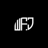 création de logo de lettre wfj sur fond noir. concept de logo de lettre initiales créatives wfj. conception de lettre wfj. vecteur