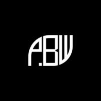 création de logo de lettre pbw sur fond noir.concept de logo de lettre initiales créatives pbw.conception de lettre vectorielle pbw. vecteur