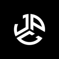 création de logo de lettre jpc sur fond noir. concept de logo de lettre initiales créatives jpc. conception de lettre jpc. vecteur