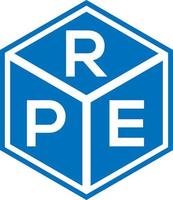 création de logo de lettre rpe sur fond noir. concept de logo de lettre initiales créatives rpe. conception de lettre rpe. vecteur