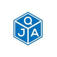 création de logo de lettre qja sur fond noir. concept de logo de lettre initiales créatives qja. conception de lettre qja. vecteur