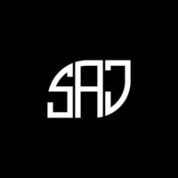 création de logo de lettre saj sur fond noir. concept de logo de lettre initiales créatives saj. conception de lettre saj. vecteur