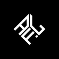 création de logo de lettre afl sur fond noir. concept de logo de lettre initiales créatives afl. conception de lettre afl. vecteur