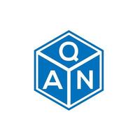 création de logo de lettre qan sur fond noir. qn concept de logo de lettre initiales créatives. conception de lettre qan. vecteur
