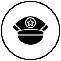 style d'icône de casquette de police vecteur