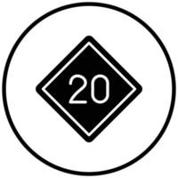 20 style d'icône de limite de vitesse vecteur
