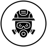 style d'icône de masque de pompier vecteur