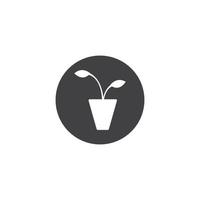 logo de vase à fleurs vecteur