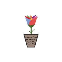 logo de vase à fleurs vecteur