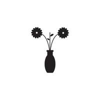 logo de vase à fleurs vecteur