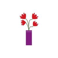 logo de vase à fleurs vecteur