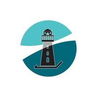 modèle de logo de phare vecteur