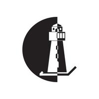 modèle de logo de phare vecteur