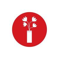 logo de vase à fleurs vecteur