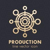 icône de production, symbole linéaire vecteur