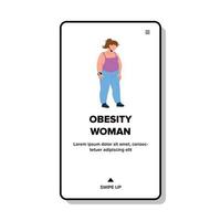 femme obèse frustrée et déprimée illustration vectorielle vecteur