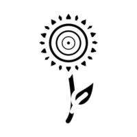 fleur de tournesol glyphe icône illustration vectorielle vecteur