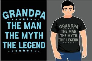 grand-père, l'homme le mythe le t-shirt légende. conception de t-shirt de typographie. t-shirt grand-père. vecteur