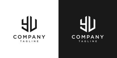 lettre créative yu monogramme logo design icône modèle fond blanc et noir vecteur