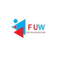 conception créative de logo de lettre fuw avec graphique vectoriel