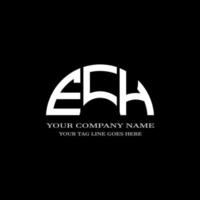 conception créative du logo de la lettre ech avec graphique vectoriel