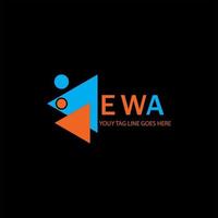 conception créative du logo de la lettre ewa avec graphique vectoriel